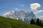 Letzter Blick auf die Zugspitze beim Abstieg &uuml;ber die Tuftlalm.