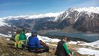 Brotzeit und verdienter Blick auf die Ötztaler Alpen